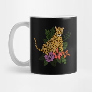 Jaguar Tropical Vibes Big Cat Floral Style Mug